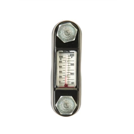 Lenz Fluid Level Gauge with Thermometer, 4.25 in Length, 212 F Max 450668